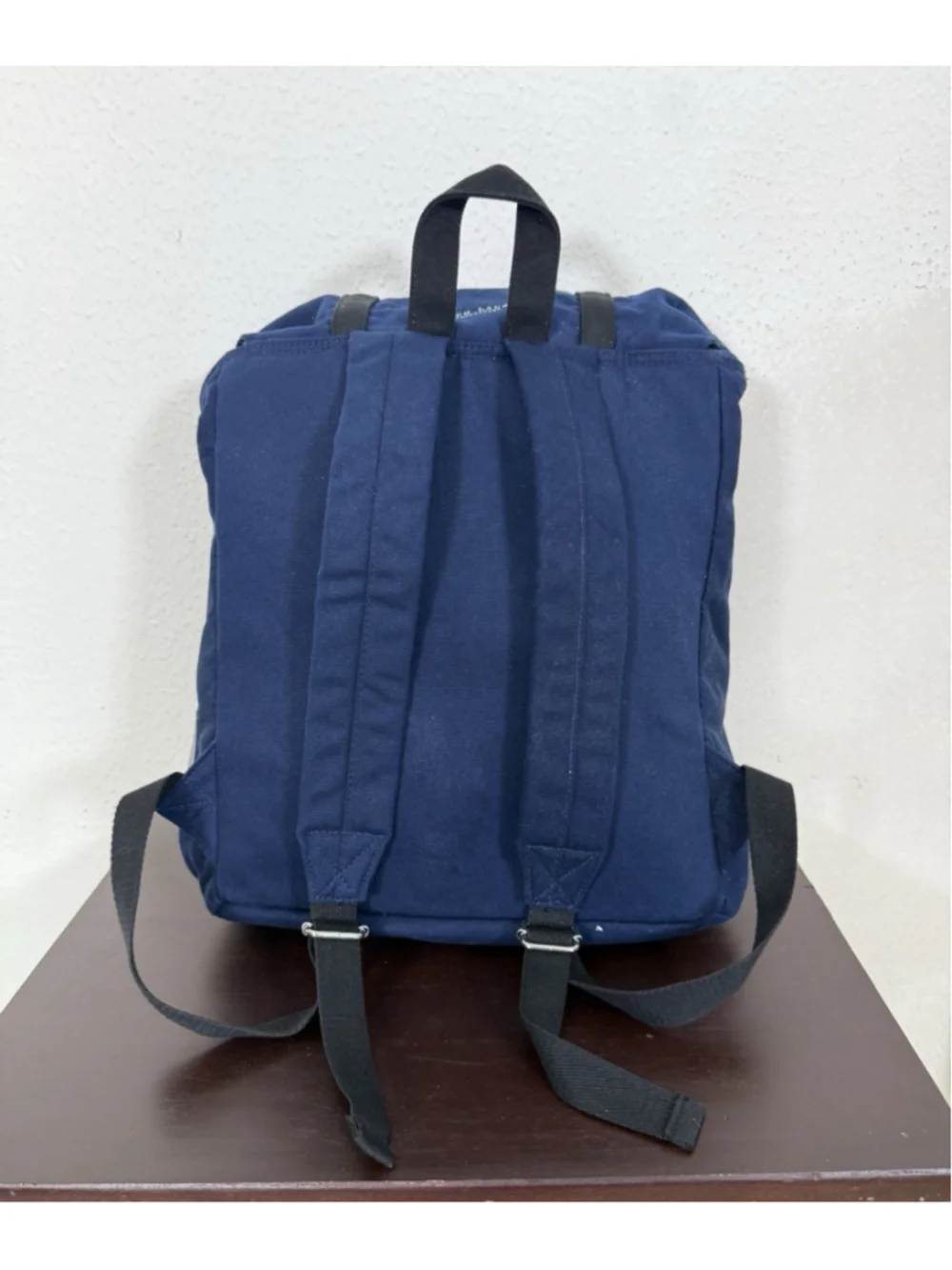 Ralph Lauren Canvas Backpack Unisex Logos Preppy Academic School Old Money Blue